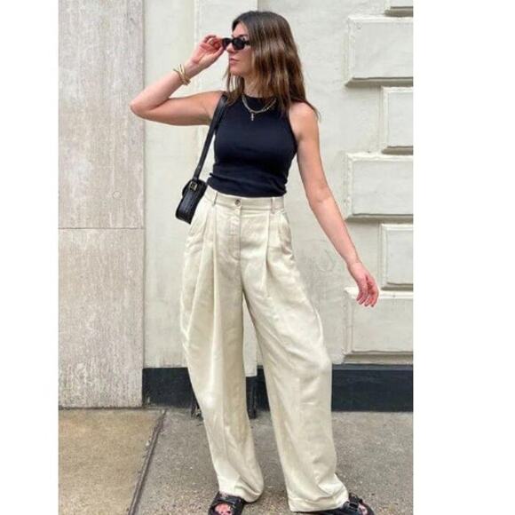 Giorgio Sant Angelo windowpane linen blend trouser pants - Picture 4 of 4